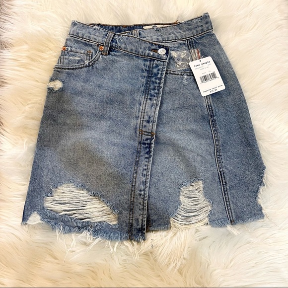 NWT Free People Distressed Skirt - Picture 4 of 10